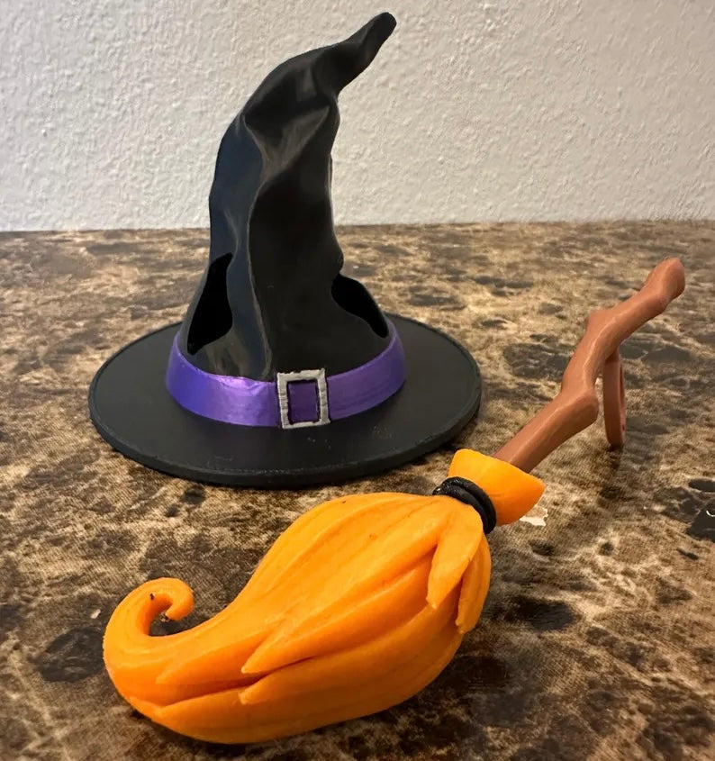 Labubu Witch Hat & Broom Halloween Outfit