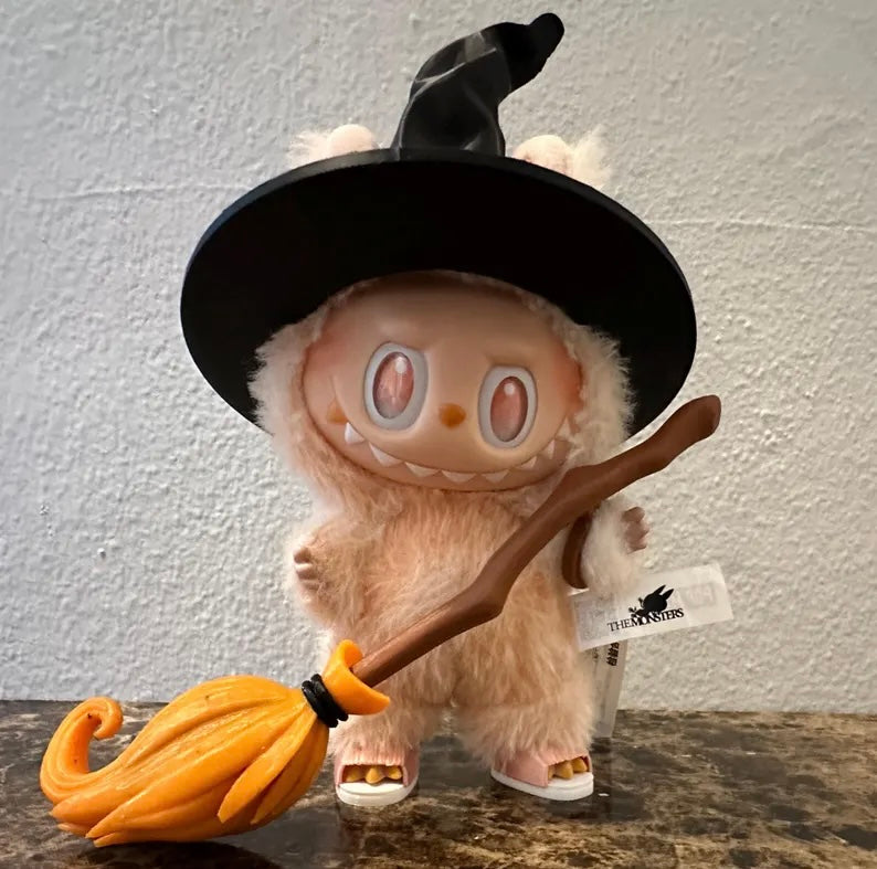 Labubu Witch Hat & Broom Halloween Outfit
