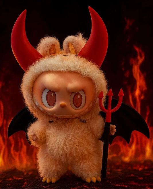 Labubu Horns ,Bat Wings & Pitchfork Halloween Outfit