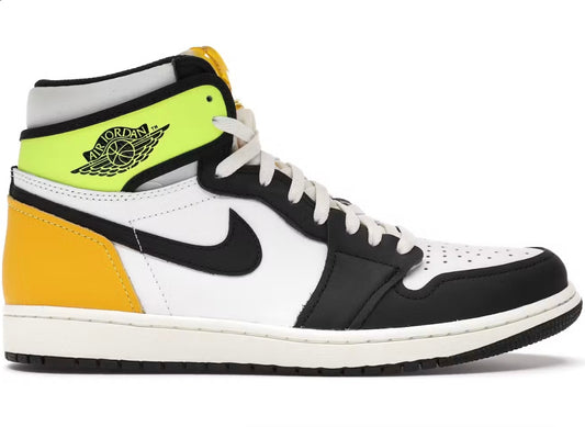 Air Jordan 1 High White Black Volt University Gold